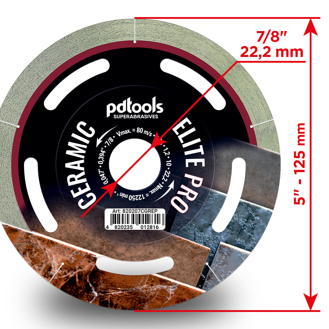 PD Tools Ceramic Elite Pro 125 mm Diamanttrennscheibe für Feinsteinzeug & Keramik