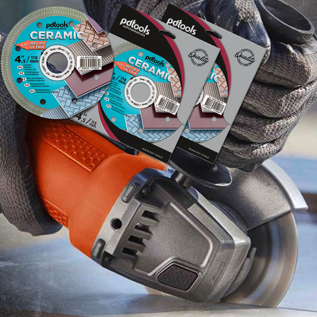 PD Tools RELIEF ULTRA 115 mm Diamanttrennscheibe für Feinsteinzeug, Keramikfliesen & Mosaik