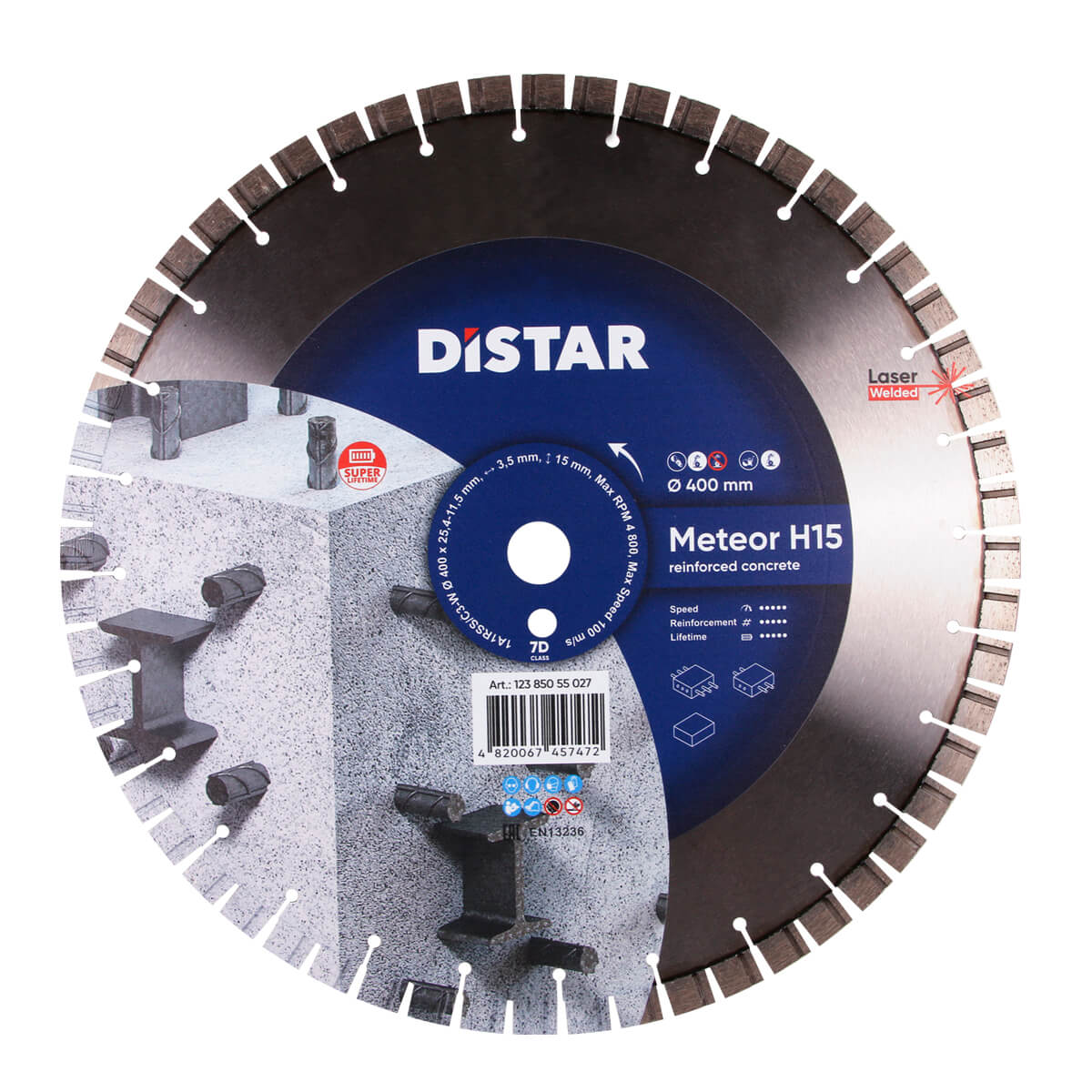 Diamantscheibe METEOR Н15 Ø300-500mm hocharmierte Beton NASS
