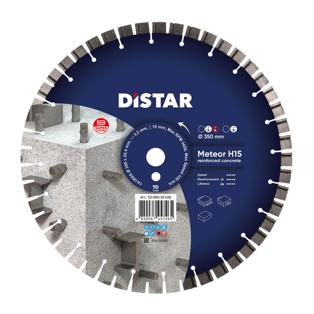 Diamantscheibe METEOR Н15 Ø300-500mm hocharmierte Beton NASS