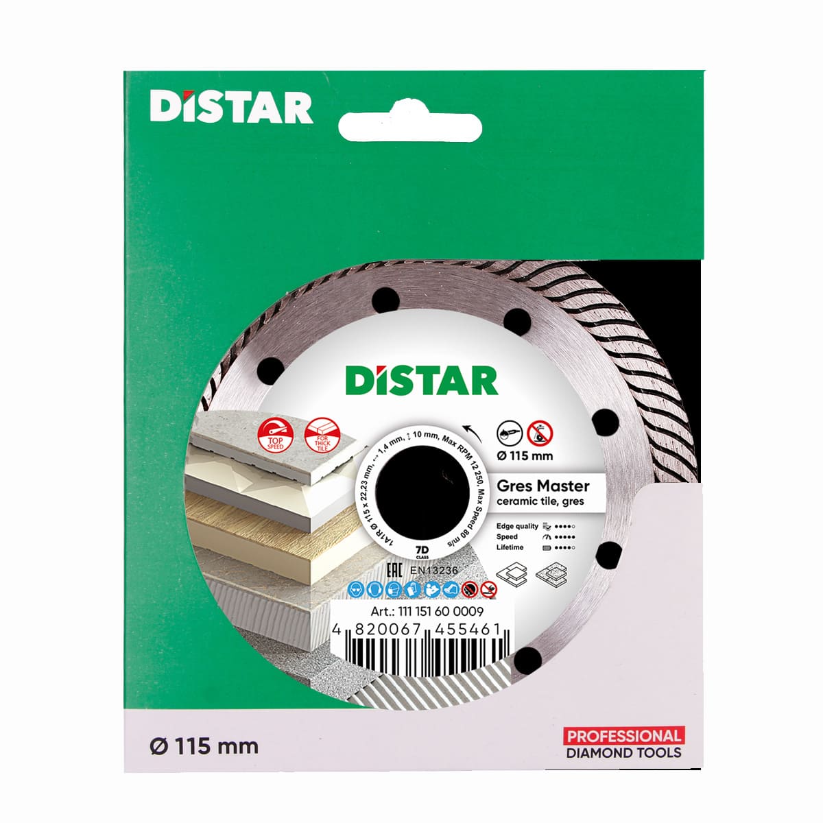 Diamanttrennscheibe 1A1R Gres Master 115mm-125mm bis 20mm Feinsteizeug