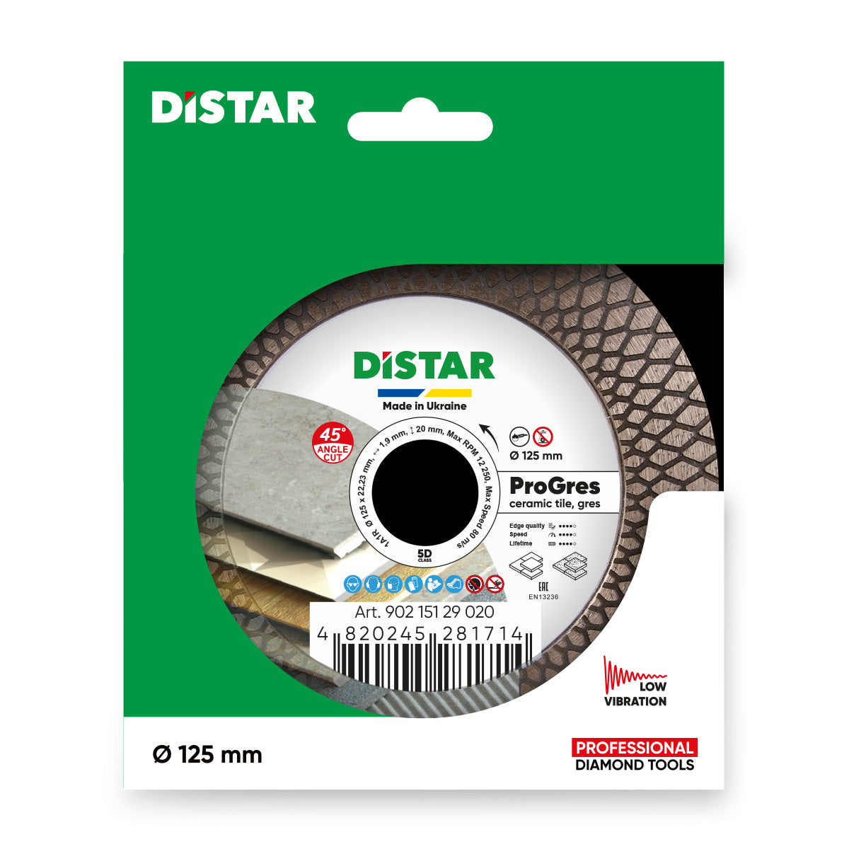 DiSTAR PRO Gres 125 – Diamanttrennscheibe für saubere 45°-Schnitte