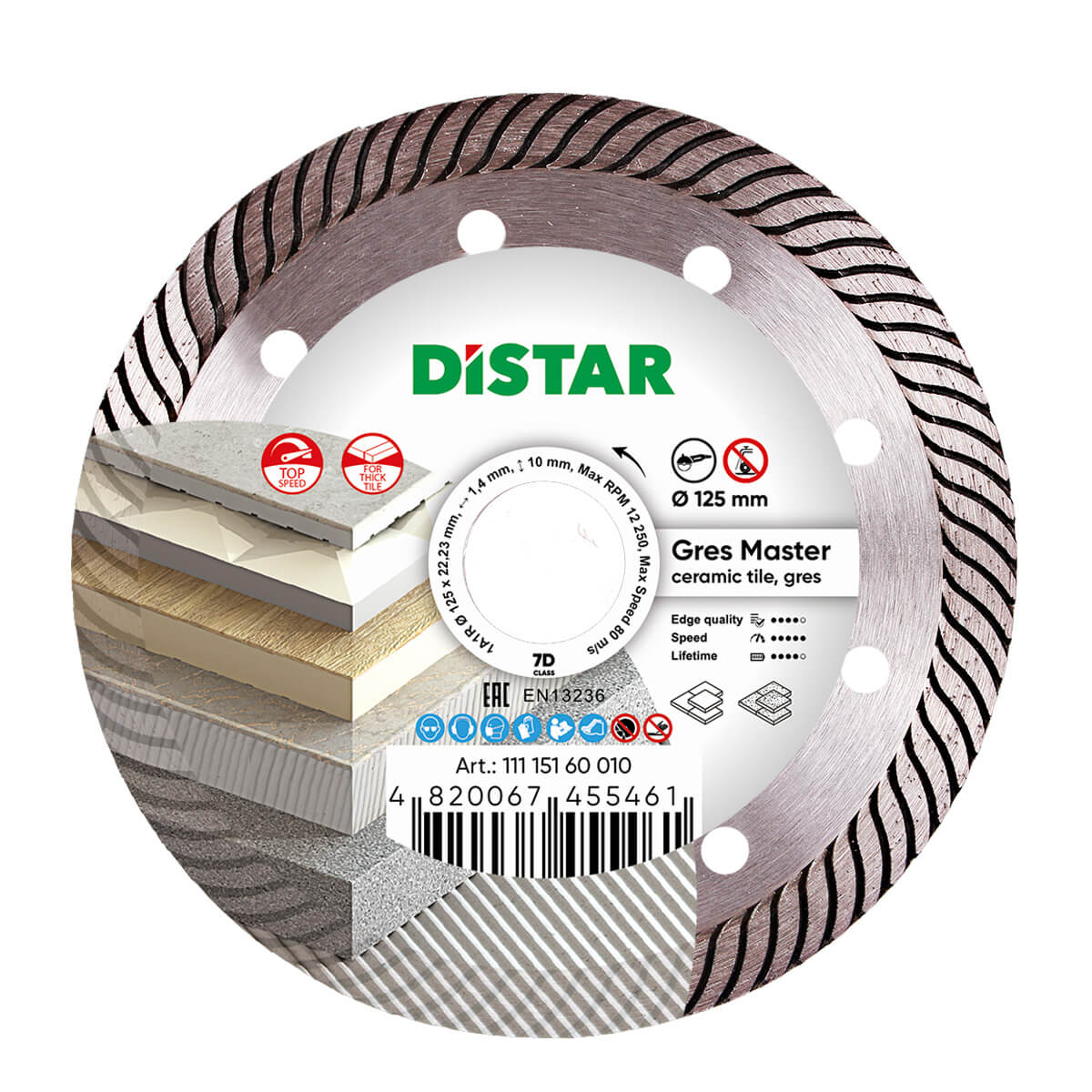 Diamanttrennscheibe 1A1R Gres Master 115mm-125mm bis 20mm Feinsteizeug