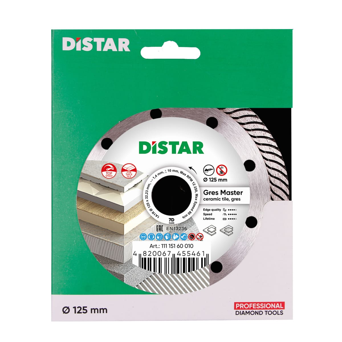 Diamanttrennscheibe 1A1R Gres Master 115mm-125mm bis 20mm Feinsteizeug