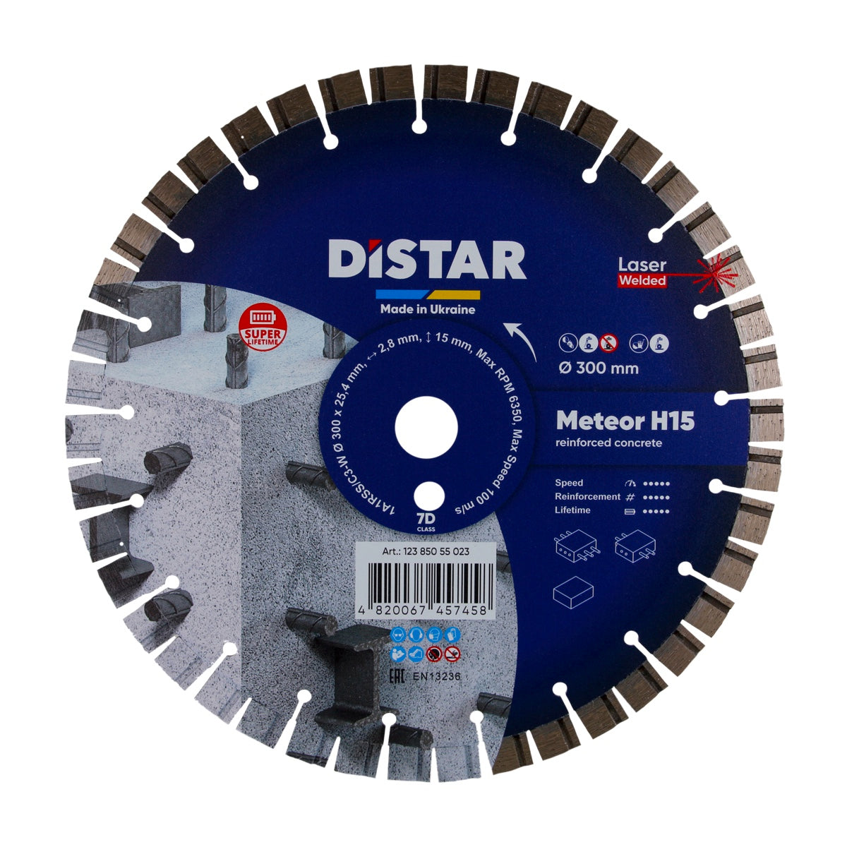 Diamantscheibe METEOR Н15 Ø300-500mm hocharmierte Beton NASS