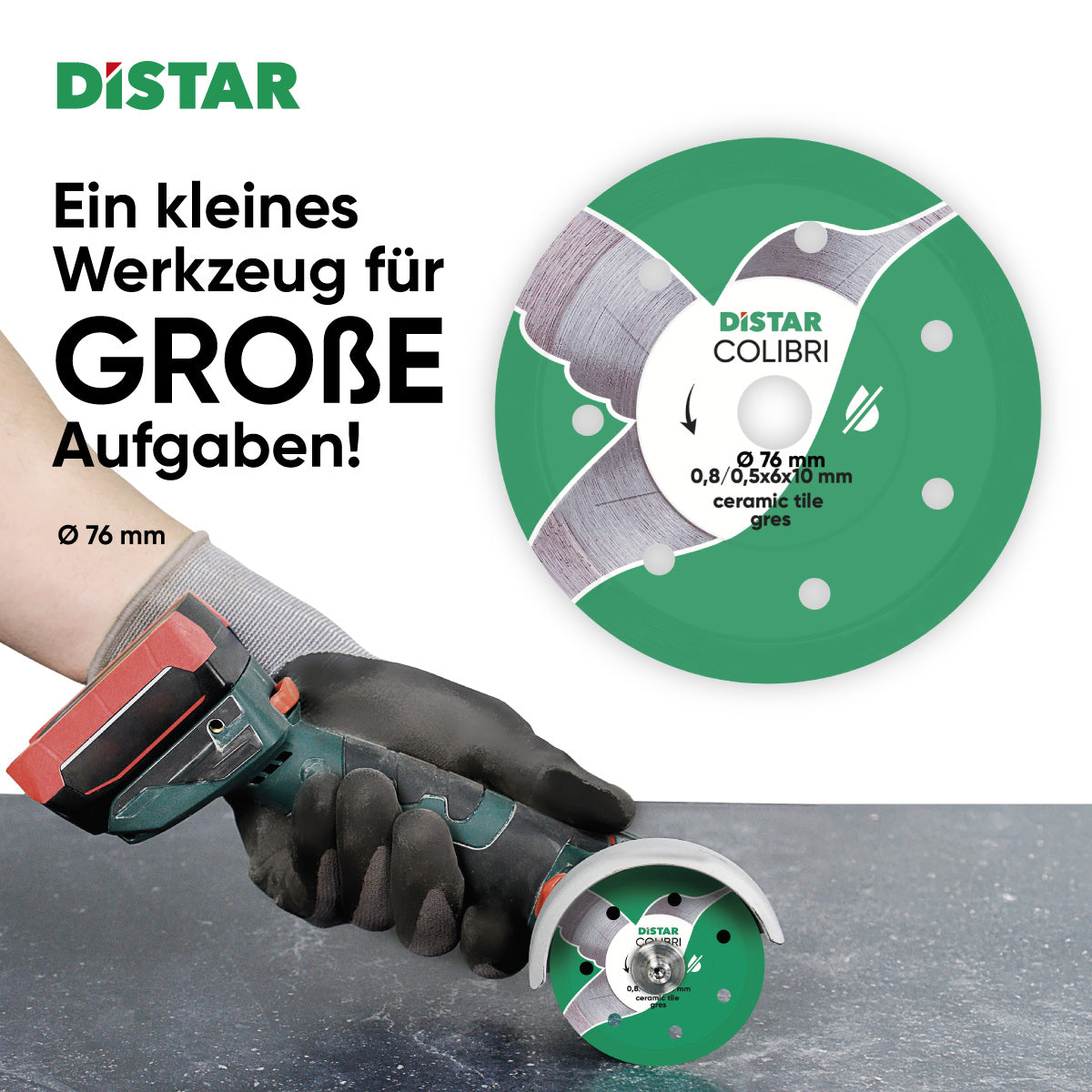 Diamanttrennscheibe Colibri Ø76 mm TROCKEN