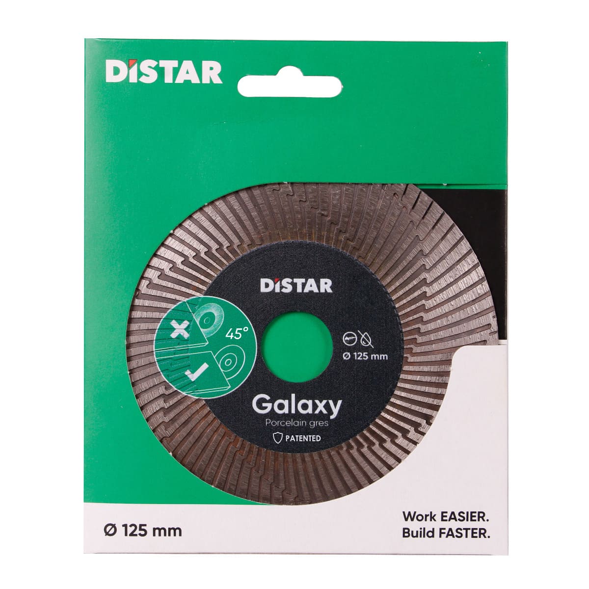 DiSTAR Galaxy 125 mm Diamanttrennscheibe für 45° Gehrungsschnitt Feinsteinzeug