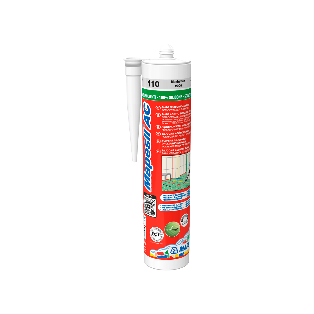 MAPEI Mapesil AC 310 ml – Schimmelresistenter Silikondichtstoff für Bad, Küche & Fliesen