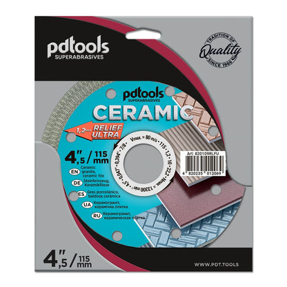 PD Tools RELIEF ULTRA 115 mm Diamanttrennscheibe für Feinsteinzeug, Keramikfliesen & Mosaik