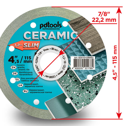 CERAMIC SLIM Diamantscheibe 115–125 mm – 1,2 mm ultradünn