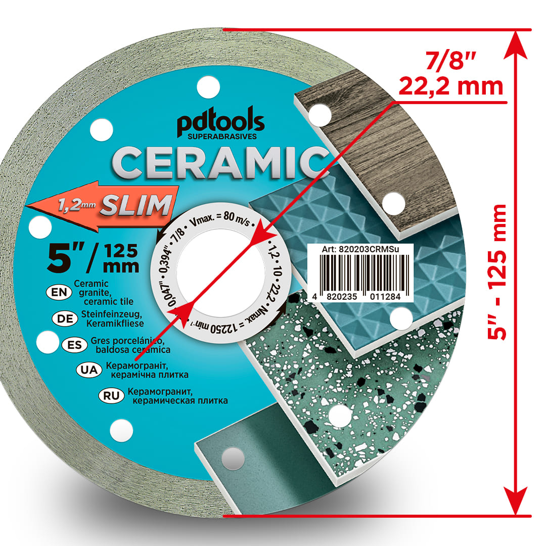 CERAMIC SLIM Diamantscheibe 115–125 mm – 1,2 mm ultradünn