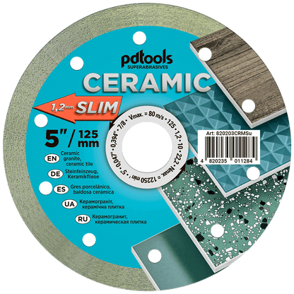PD Tools CERAMIC SLIM Ø125 mm Diamanttrennscheibe für Feinsteinzeug