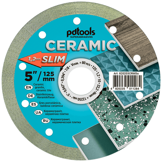 PD Tools CERAMIC SLIM Ø125 mm Diamanttrennscheibe für Feinsteinzeug