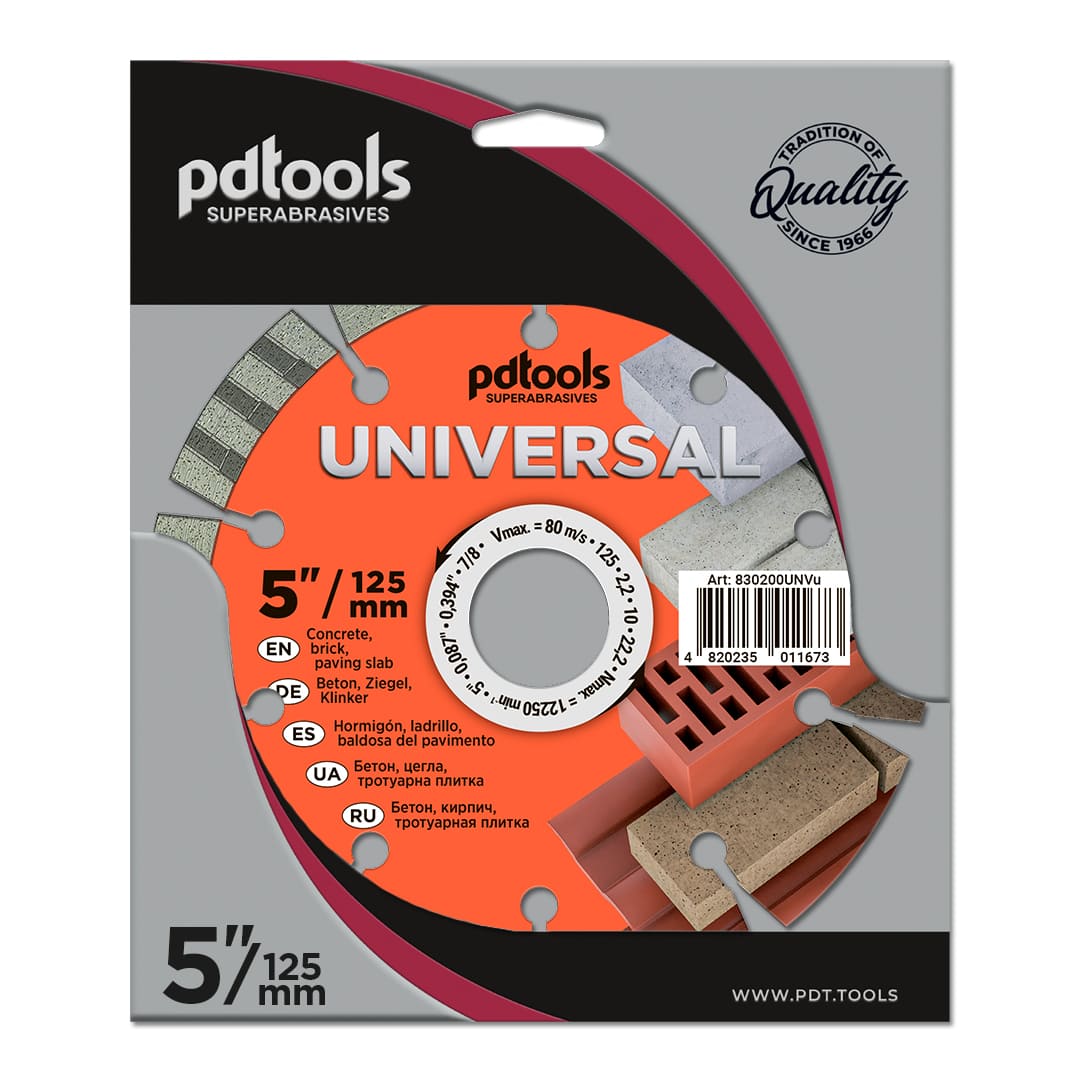 PD Tools UNIVERSAL SEGMENT Ø230 mm Diamanttrennscheibe für Beton, Stahlbeton & Pflastersteine
