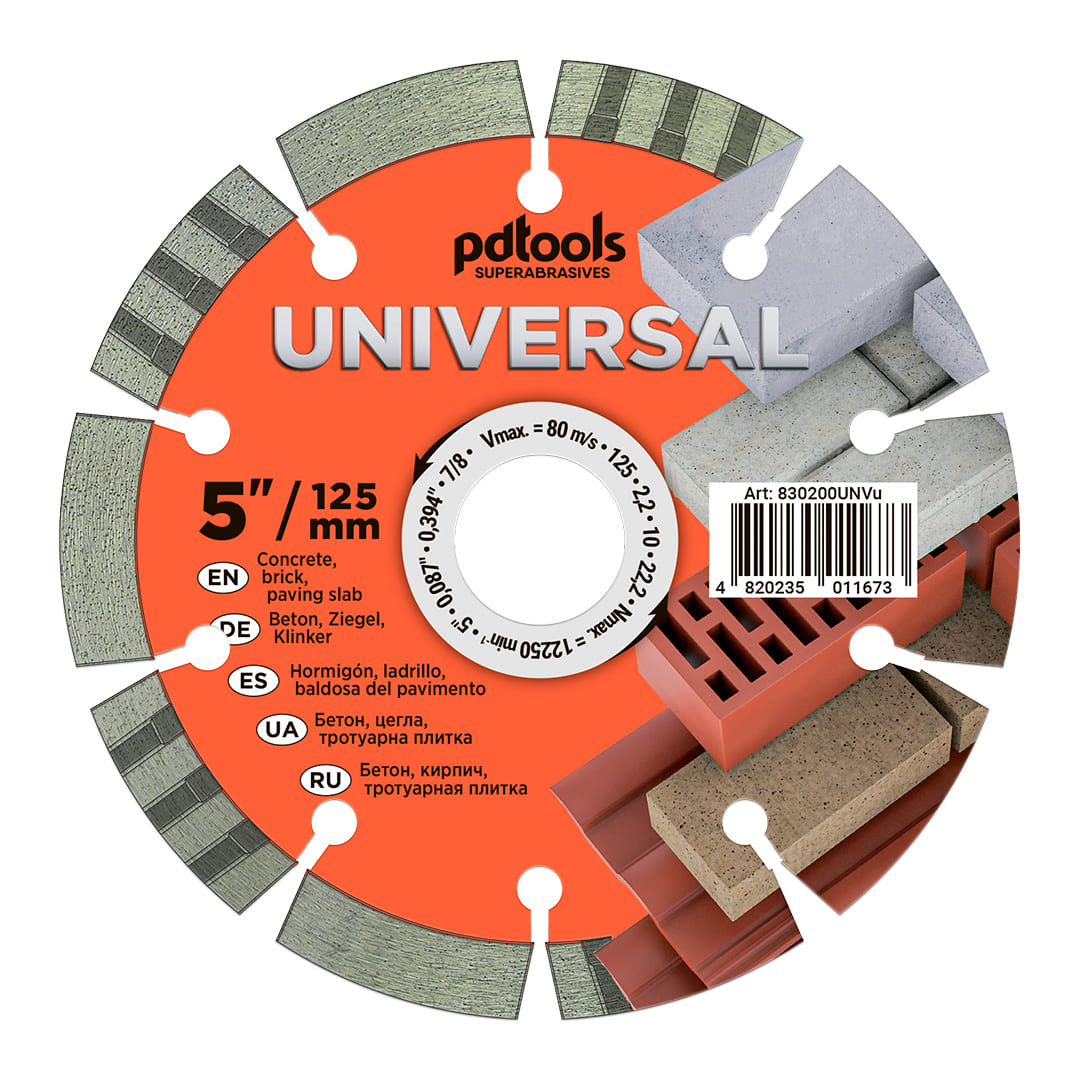 PD Tools UNIVERSAL SEGMENT Ø230 mm Diamanttrennscheibe für Beton, Stahlbeton & Pflastersteine
