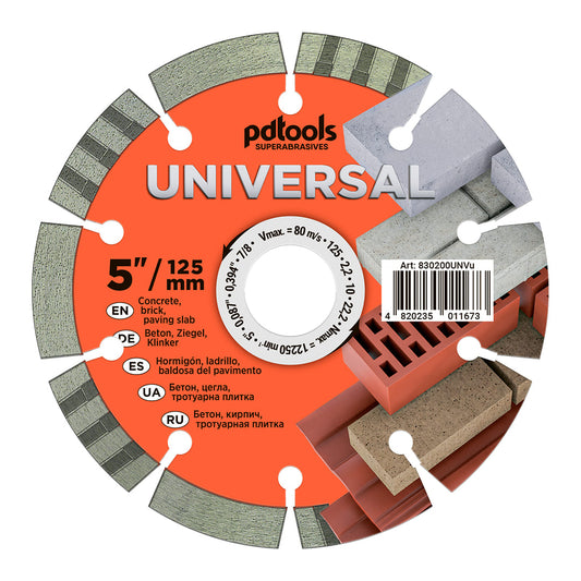 PD Tools UNIVERSAL SEGMENT Ø230 mm Diamanttrennscheibe für Beton, Stahlbeton & Pflastersteine