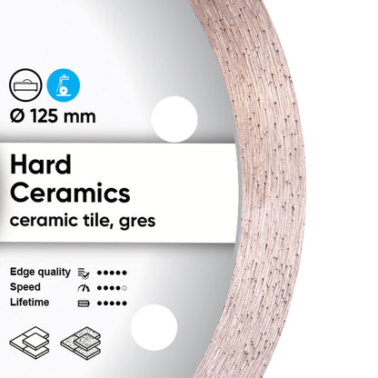 DiSTAR Hard Ceramics 125 mm Nassschnitt Diamanttrennscheibe für Feinsteinzeug & Keramik