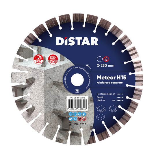 Diamantscheibe METEOR Н15 Ø230mm hocharmierte Beton TROCKEN