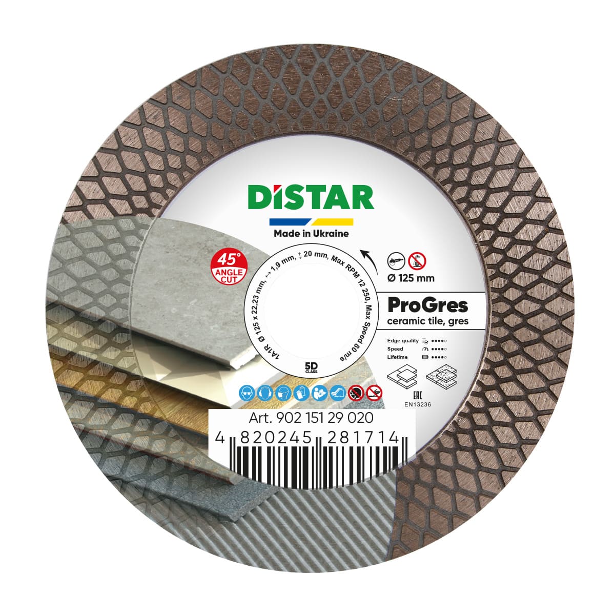 DiSTAR PRO Gres 125 – Diamanttrennscheibe für saubere 45°-Schnitte
