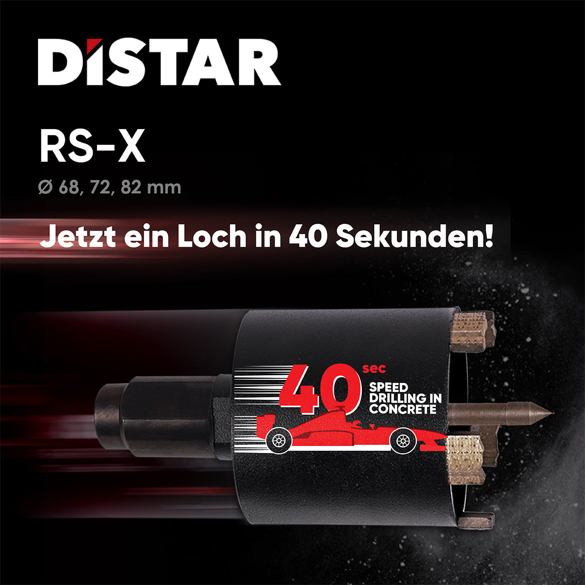 DiSTAR RS-X Diamant-Dosenbohrer – Maximale Geschwindigkeit für Beton & Unterputzdosen